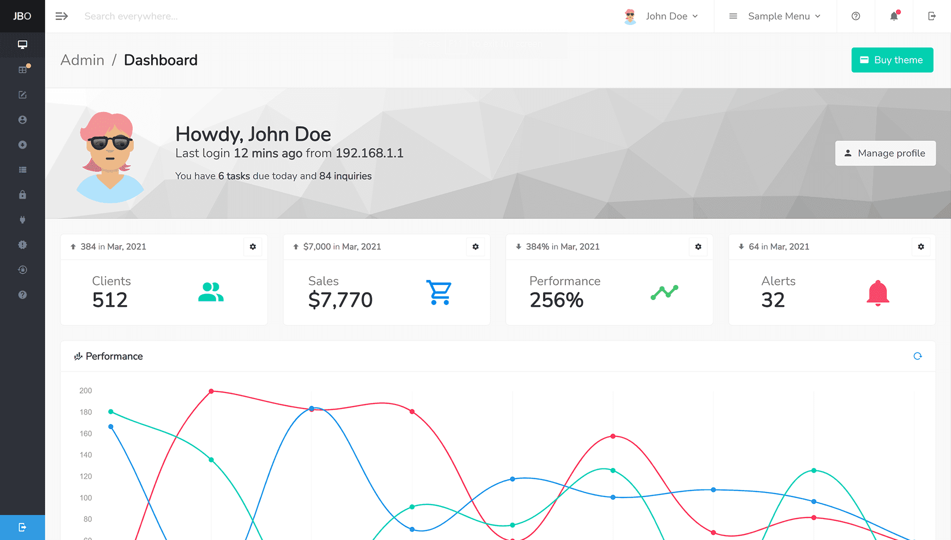 Admin One - Vue 2.7 Bulma Buefy dashboard template with dark mode